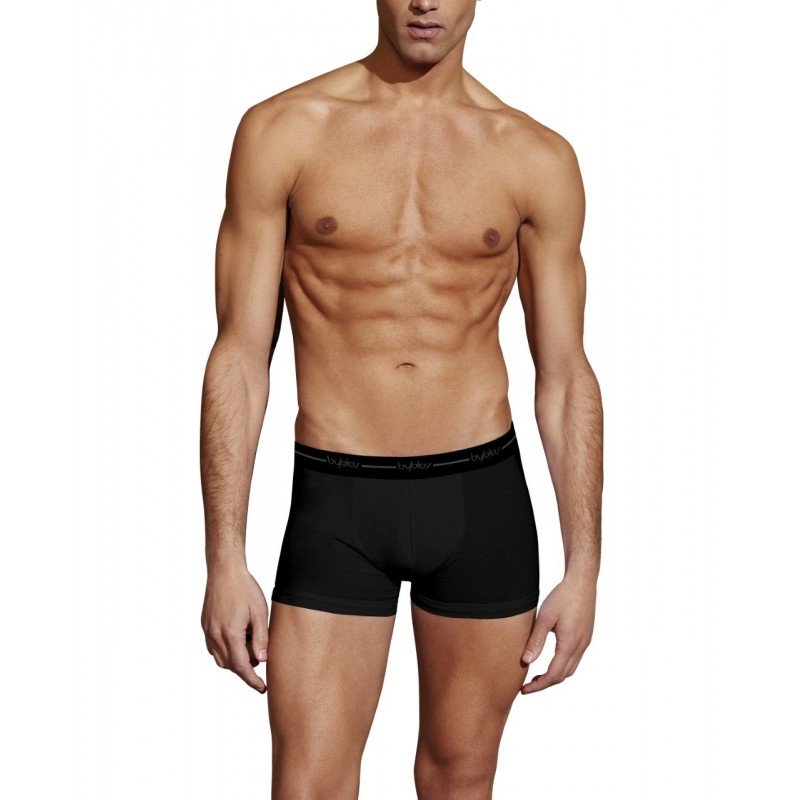 Man in Underwear with Apple Type Body Shape. Male in Trunks with