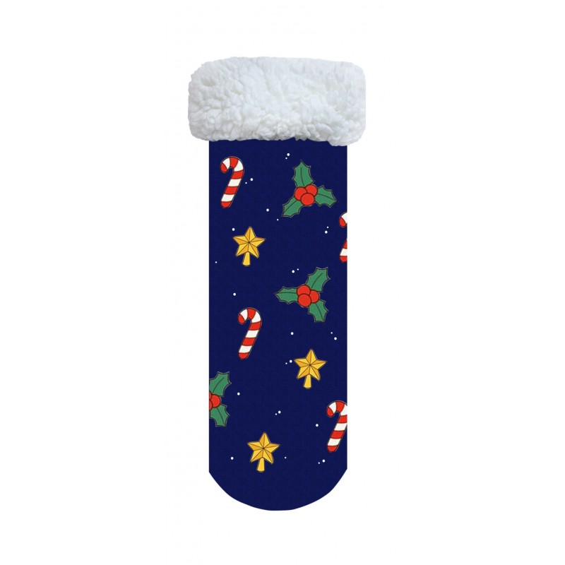 Meritex Women s Slipper Socks With Fur Christmas Design