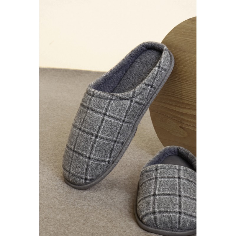 Admas Men s Slippers Cuadro Gris