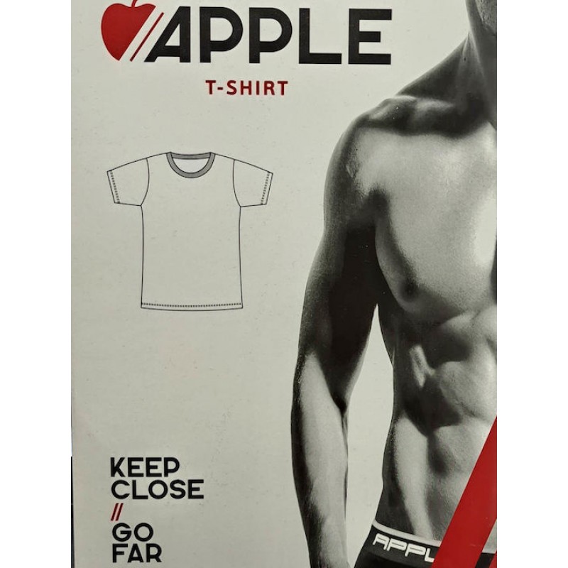 Apple Ανδρικό T-Shirt  Μονόχρωμο Σε Φαρδιά Γραμμή Plus Sizes