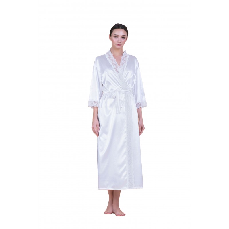 Milena Women s Maxi Robe Satin With Lace