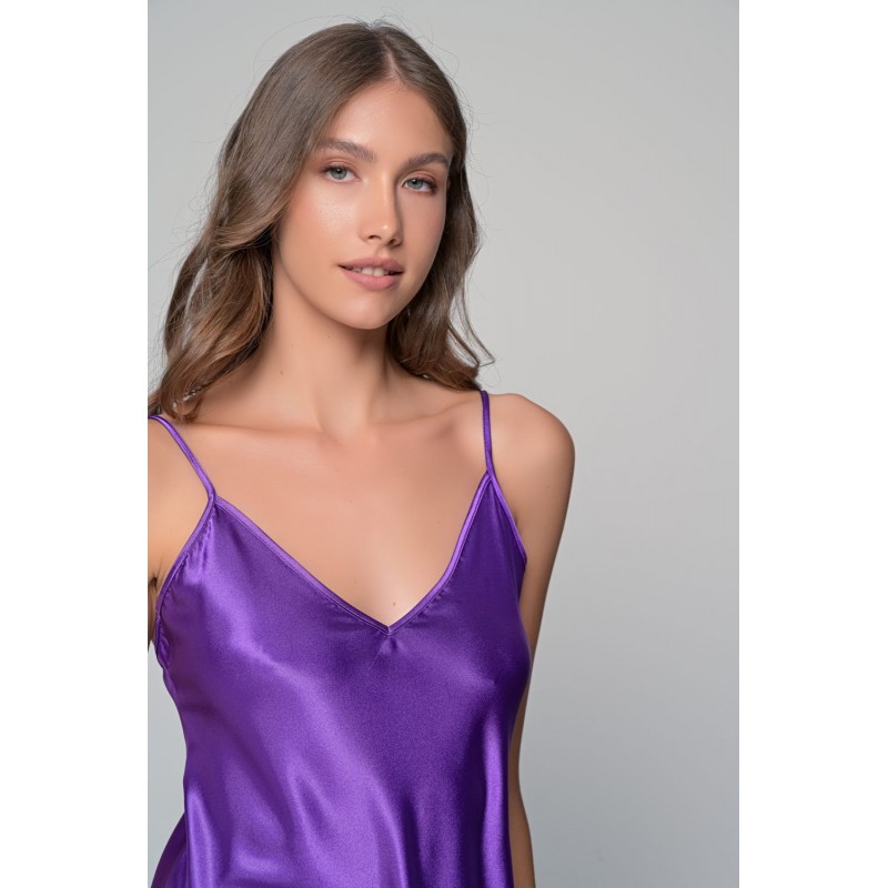 Milena Women s Satin Nightdress V Neckline