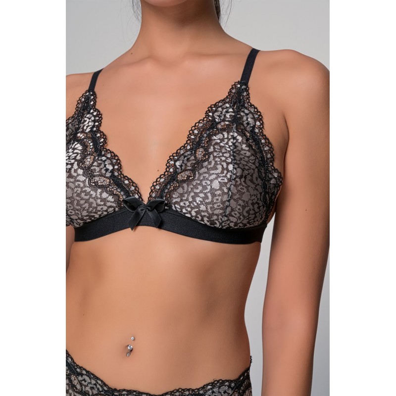 Milena Women s Lace Bralette Silver Details