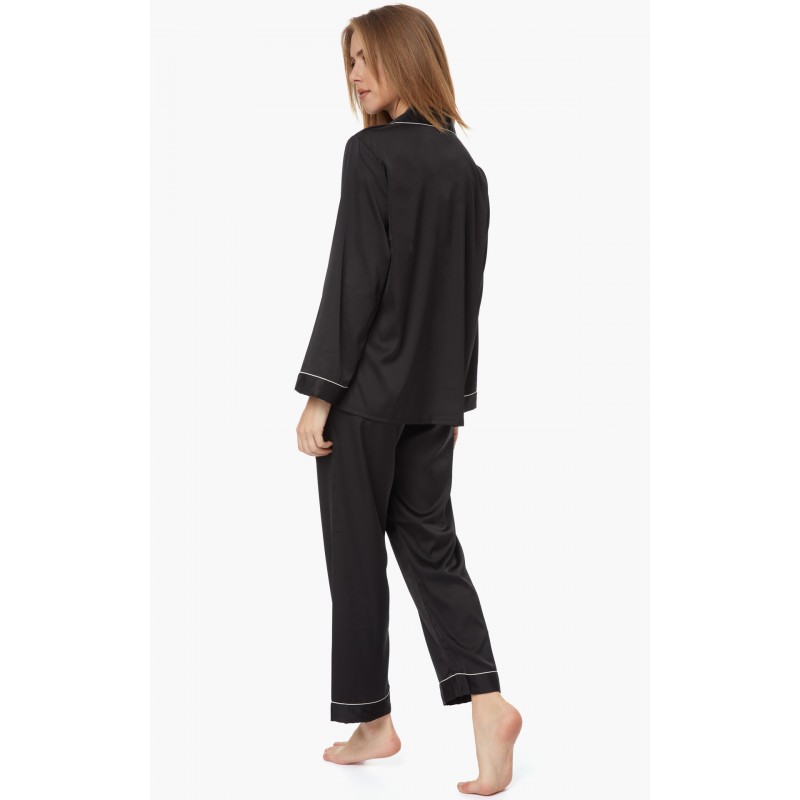 Minerva Women s Satin Pajamas Black Color