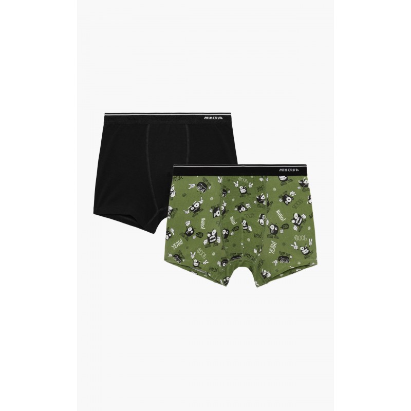 Minerva Boys Cotton Boxer 2 Pack Emoticon Design