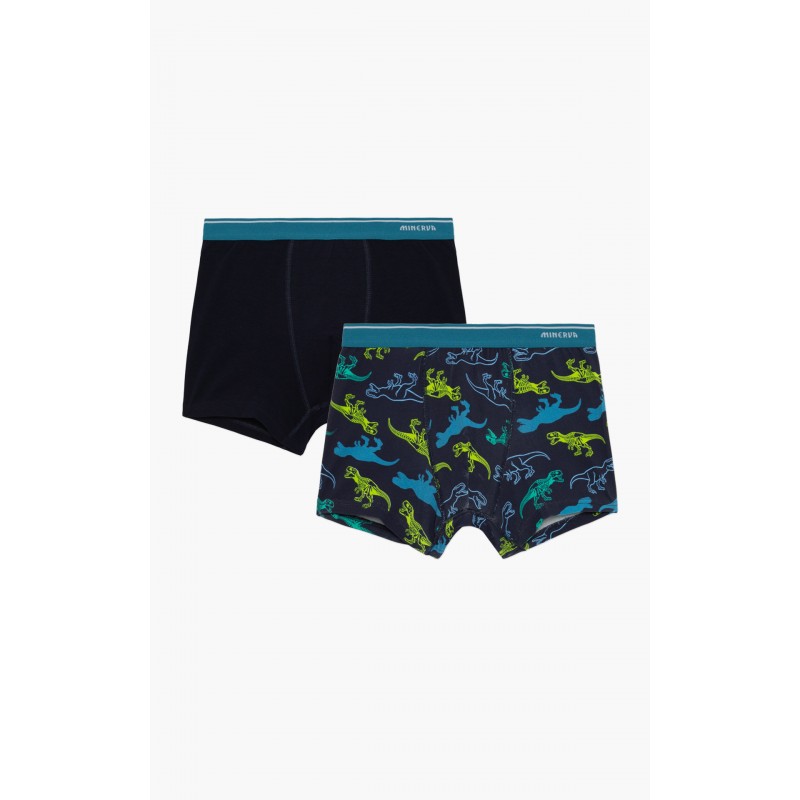 Minerva Boys Cotton Boxer Dino Design 2 Pack