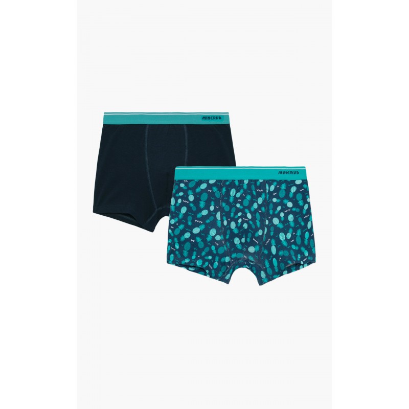 Minerva Boys Cotton Boxer 2 Pack Pineapple Design