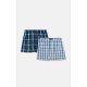 Minerva Men s Cotton Popline Loose Boxers Stripes & Plaid Design 2 Pack