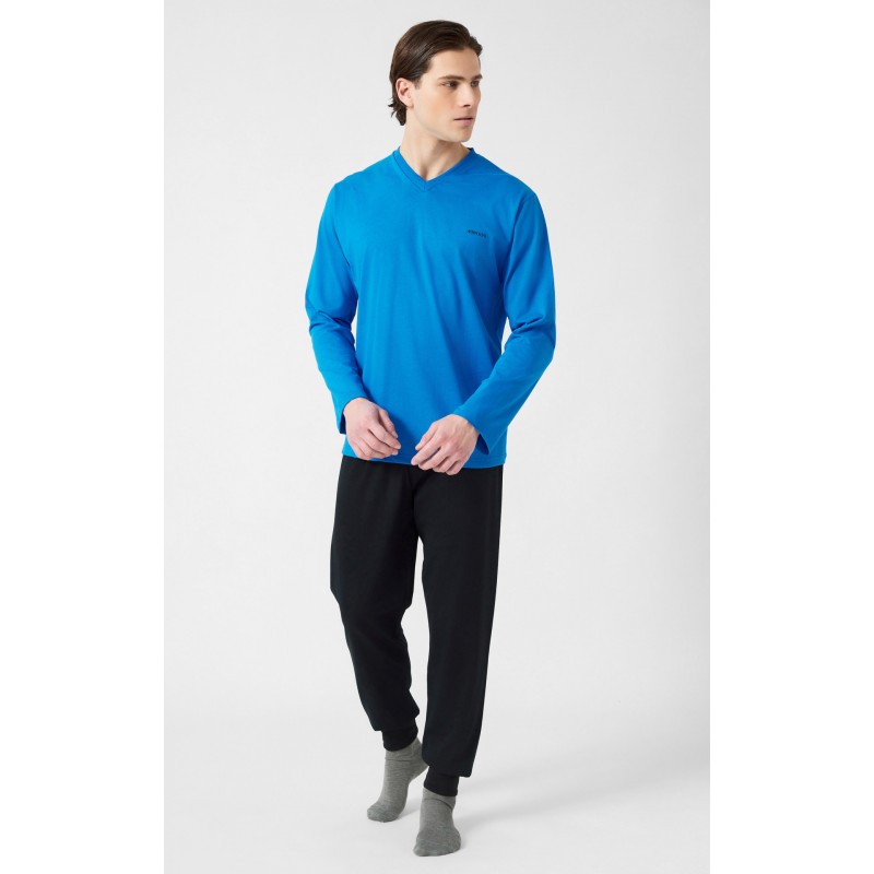 Minerva Men s Cotton Pajamas V Neckline