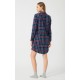 Minerva Women s Buttoned Night Dress Plaid Design