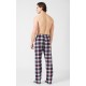 Minerva Men s Cotton Plaid Pajamas Pants Grey Bordeaux