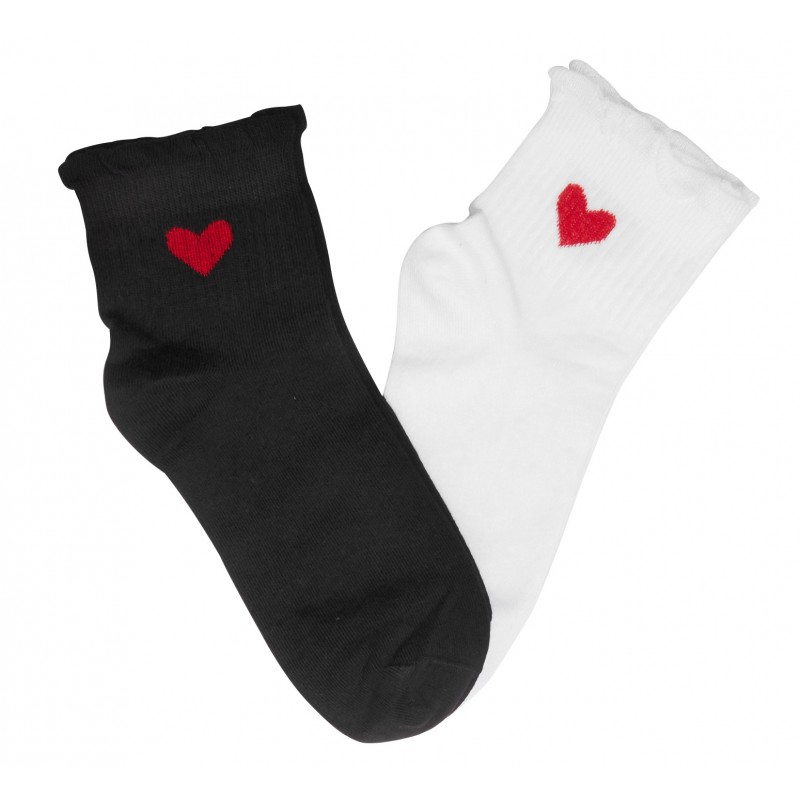 Me We Women s Short Cotton Socks Without Elastic Rubber Heart Design