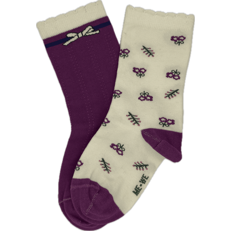 Me We Girls Cotton Socks 2 Pack With Patterns