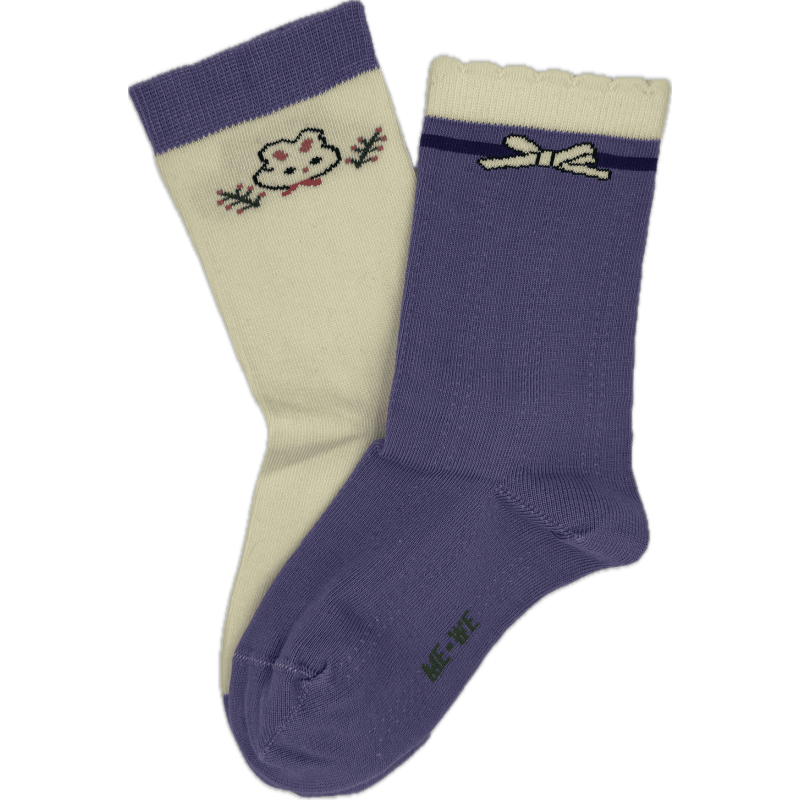 Me We Girls Cotton Socks 2 Pack With Patterns