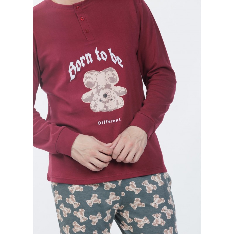 Mei Men s Cotton Pajamas Born To Be Different