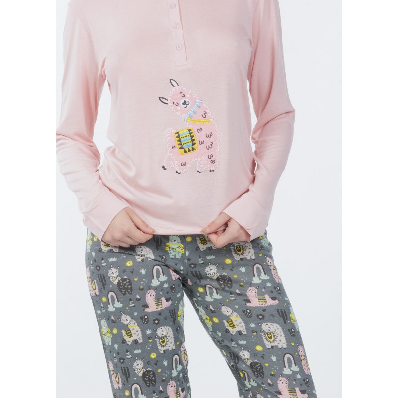 Mei Women s Viscose Pajamas Lama Design