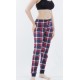 Mei Women s Cotton Pajamas Pants Plaid Design