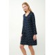 Vamp Women s Micro Modal Long Sleeved Nightdress Blue Pattern