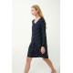 Vamp Women s Micro Modal Long Sleeved Nightdress Blue Pattern