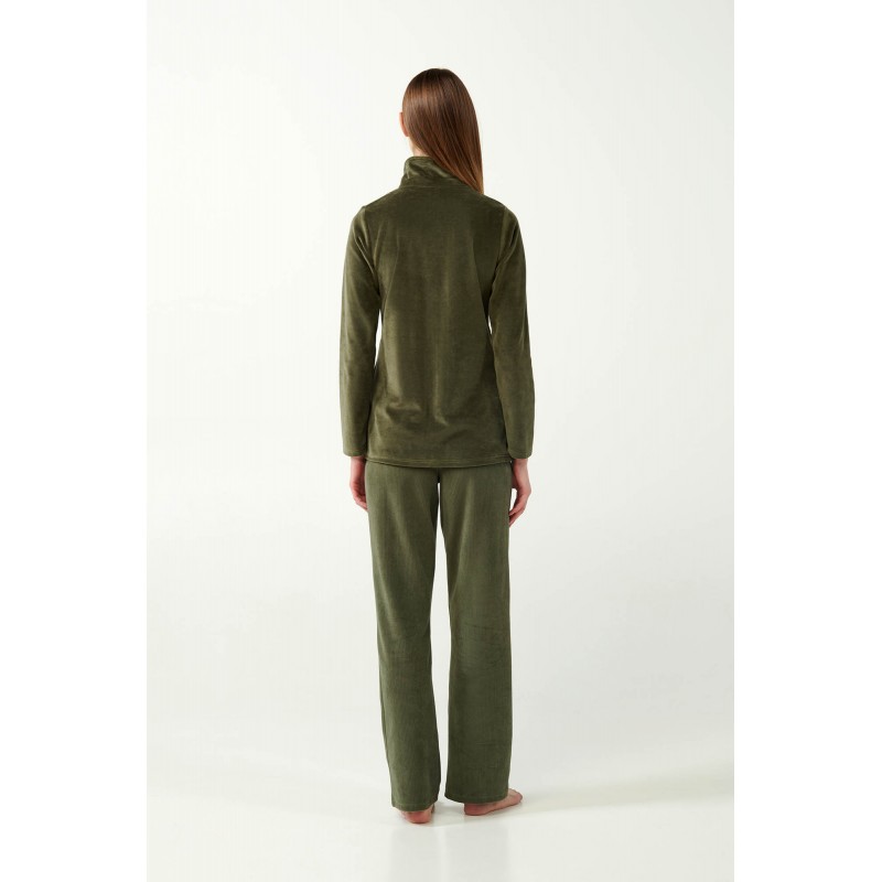 Vamp Women s Velour Tracksuit Olive Color