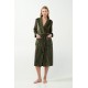 Vamp Women s Velour Robe With Belt Olive Color