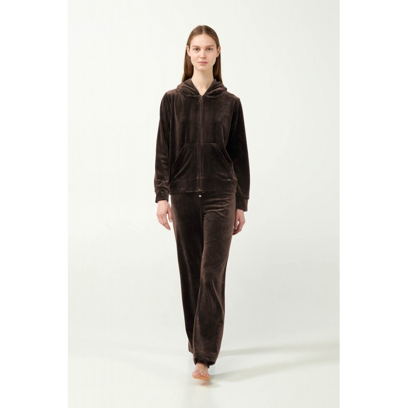 Vamp Women s Velour Tracksuit Brown Color