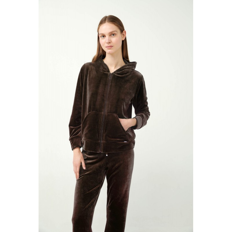 Vamp Women s Velour Tracksuit Brown Color