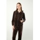 Vamp Women s Velour Tracksuit Brown Color