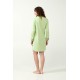 Vamp Women s Cotton Long Sleeved Nightdress With Fleece Details Green Foam