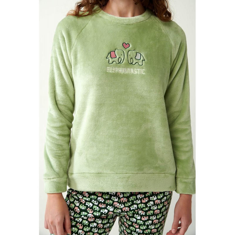 Vamp Women s Fleece Pajamas Elephants Design