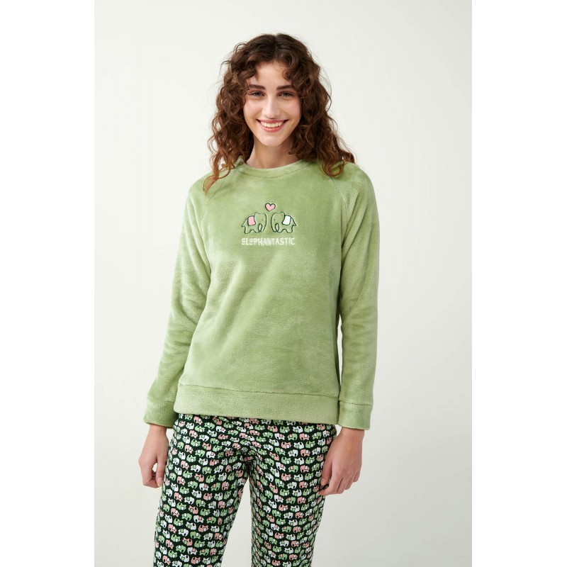 Vamp Women s Fleece Pajamas Elephants Design