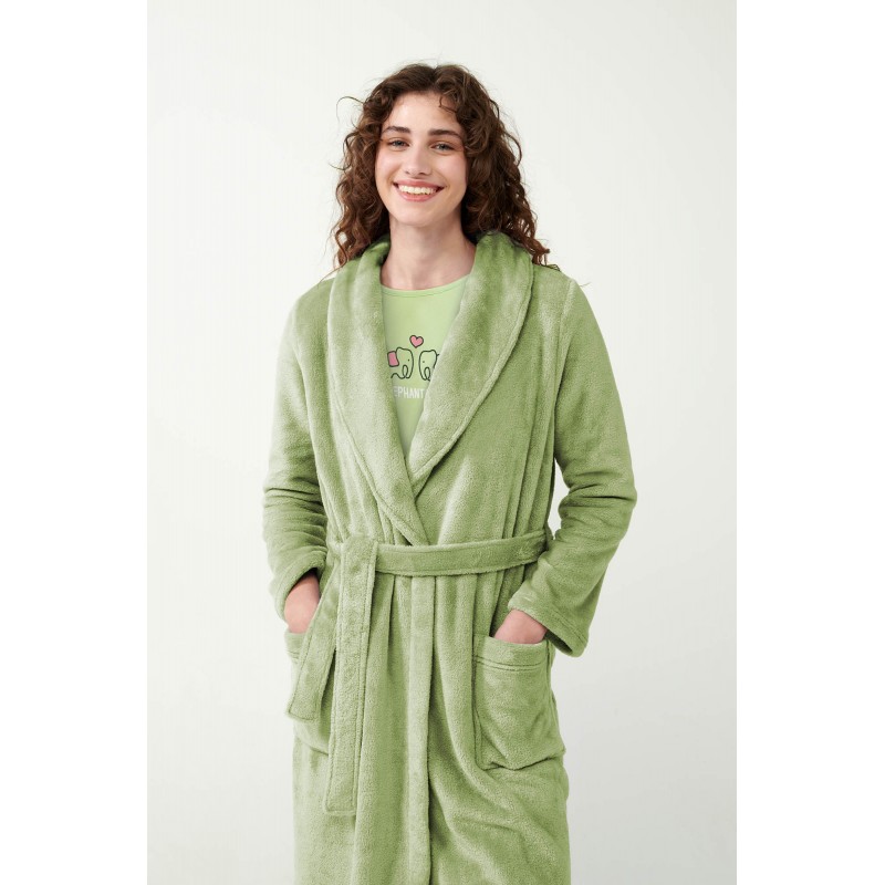 Vamp Women s Long Fleece Robe With Belt