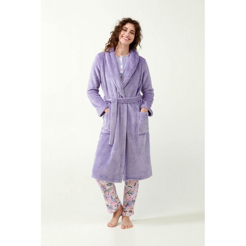 Vamp Women s Long Fleece Robe With Belt