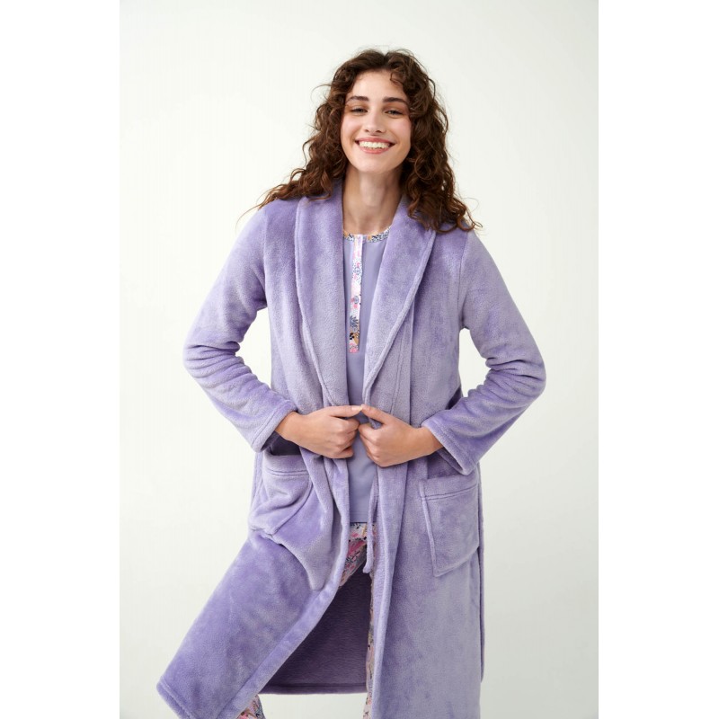 Vamp Women s Long Fleece Robe With Belt