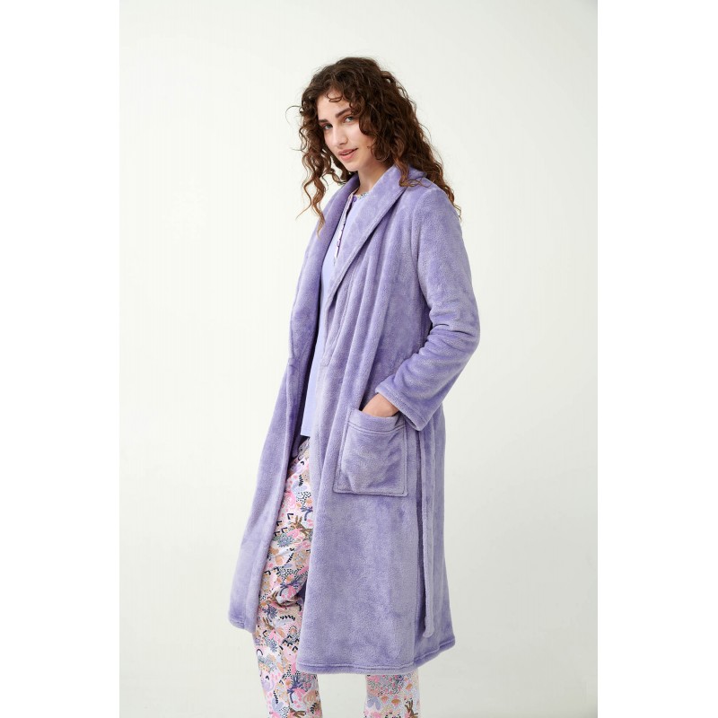 Vamp Women s Long Fleece Robe With Belt