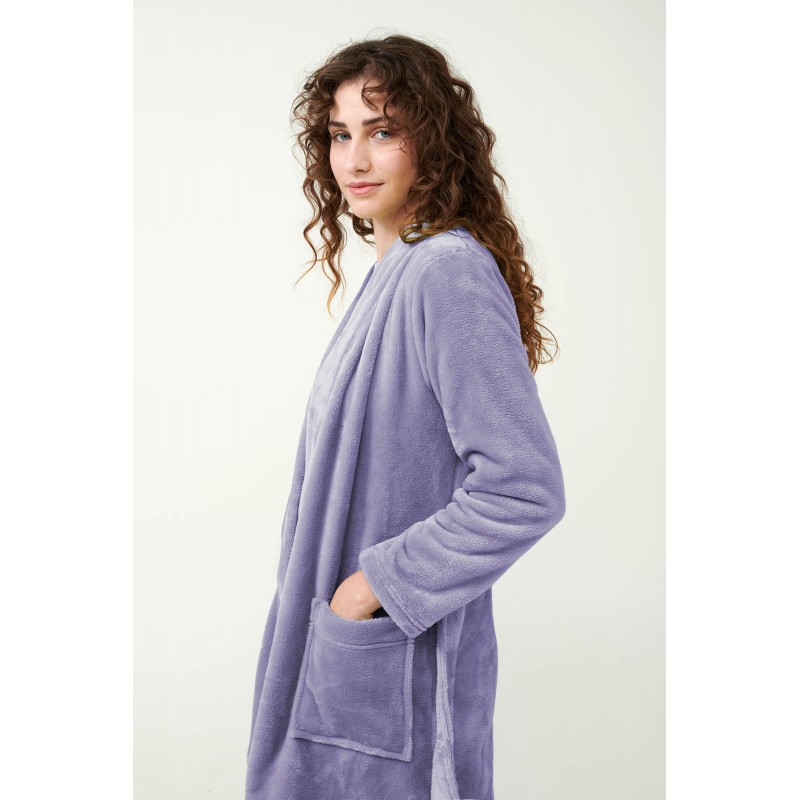 Vamp Women s Short  Fleece Robe With Belt Fashion Colors