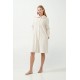 Vamp Women s Fleece Robe With Buttons Beige Skin