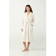 Vamp Women s Long Fleece Robe With Belt Beige Skin Color