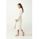 Vamp Women s Long Fleece Robe With Belt Beige Skin Color