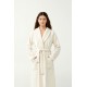 Vamp Women s Long Fleece Robe With Belt Beige Skin Color