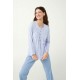 Vamp Women s Cotton Long Sleeved Pajamas Set Blue Bel Air