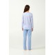 Vamp Women s Cotton Long Sleeved Pajamas Set Blue Bel Air