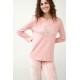 Vamp Women s Cotton Pajamas With Fleece Pants Pie De Pull