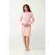 Vamp Women s Cotton Long Sleeved Nightdress Pink Peach Color & Fleece Details