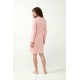 Vamp Women s Cotton Long Sleeved Nightdress Pink Peach Color & Fleece Details