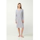 Vamp Women s Long Sleeved Midi Nightdress Hearts Design