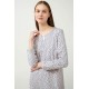 Vamp Women s Long Sleeved Midi Nightdress Hearts Design