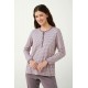 Vamp Women s Cotton Long Sleeved Pajama Set Pink Peach