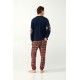 Vamp Men s Cotton Long Sleeved Pajamas Dog Design & Plaid Pants