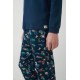 Vamp Men s Cotton Long Sleeved Pajamas Printed Pants 